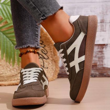 Women Sneakers 2026 Fashion Casual Flats Vulcanize Shoes Round Toe Lace Up Comfortable Flat Shoes For Women Zapatos De Muj