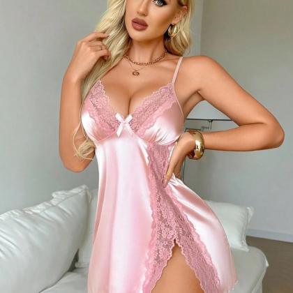 Slit-sequined Sheer Lingerie Sensual Nightwear