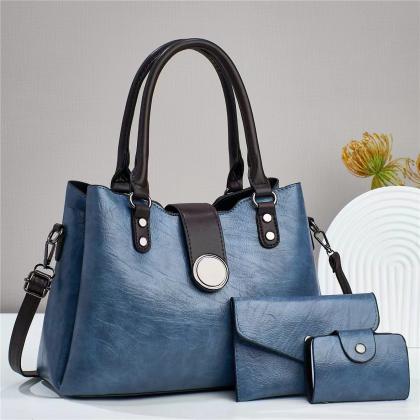 Large-capacity Shoulder Bag Crossbody Bag And Handbag Wallet Three-piece Set