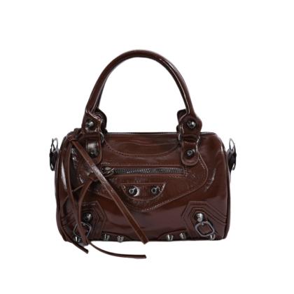 Handbag With Tassel And Stud Detailing Biker-style Shoulder Bag Crossbody Underarm Pillow Bag