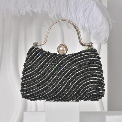 European And American Fashion Pearl Evening Bag High-end Handbag For Socialites